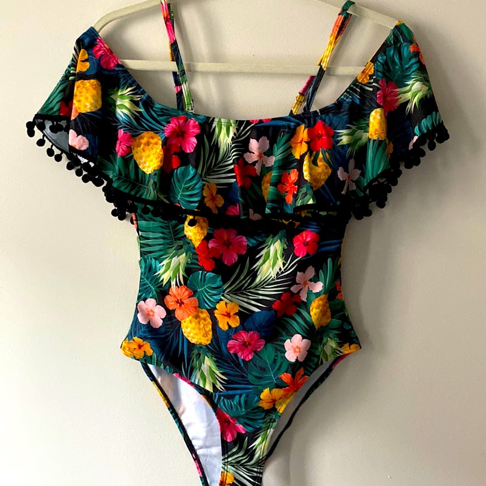 SHEIN one piece floral bathing suit